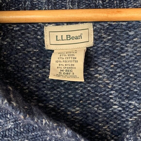 L.L. Bean Men’s Blue Shawl Collar Pullover Sweater – Wool Blend - Picture 4 of 11